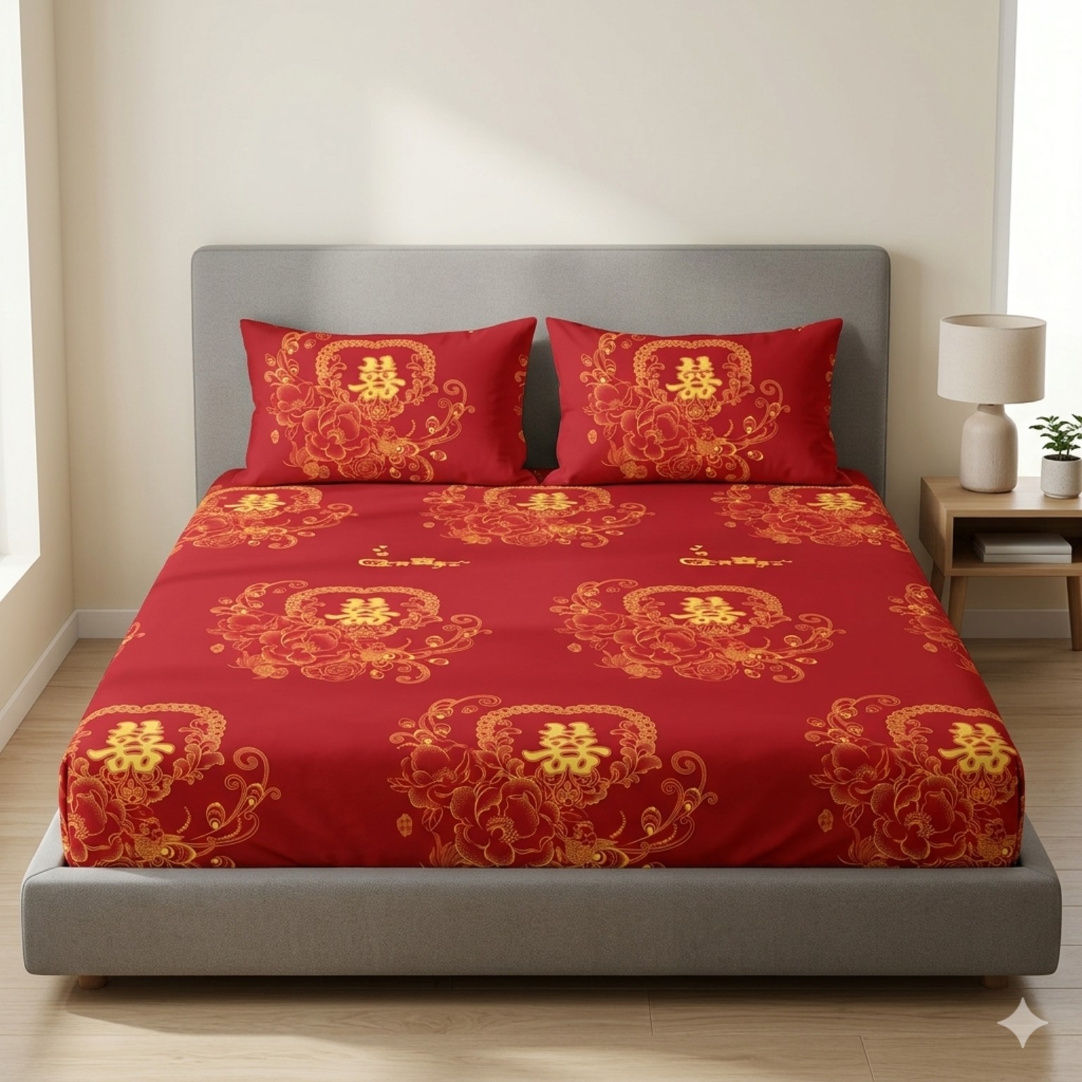 OL-GDH-12 Golden Harmony bedsheet and pillowcase design in Sri Lanka by Priyanthi Multi Stores